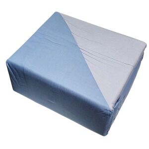 King Size 500 Thread Count Cotton Reversible Blue Sheet Set 4pc Two Looks in One